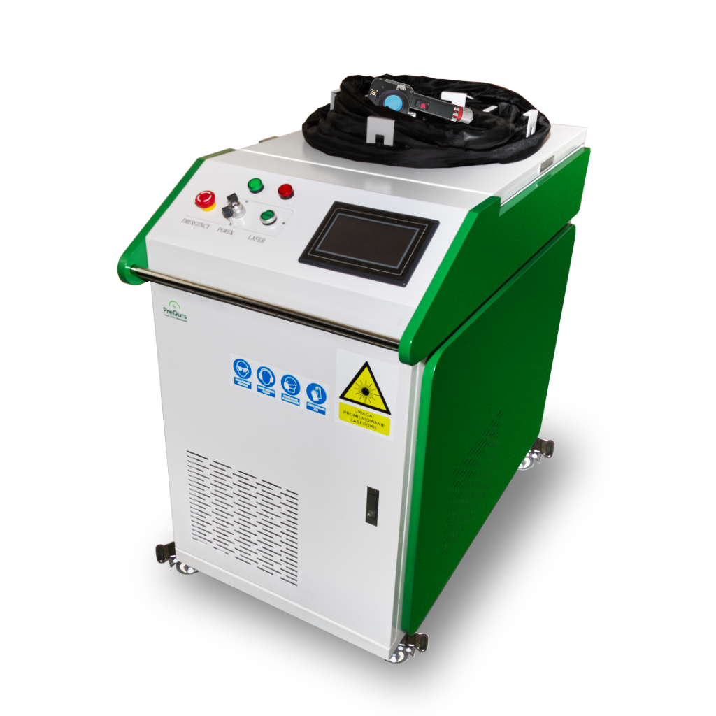 Impulsowy laser czyszczący o mocy 1 000 W chłodzony wodą. Dedykowany do zastosowań przemysłowych, przeznaczone do długotrwałych procesów czyszczenia powierzchni metalowych oraz niemetalowych. 