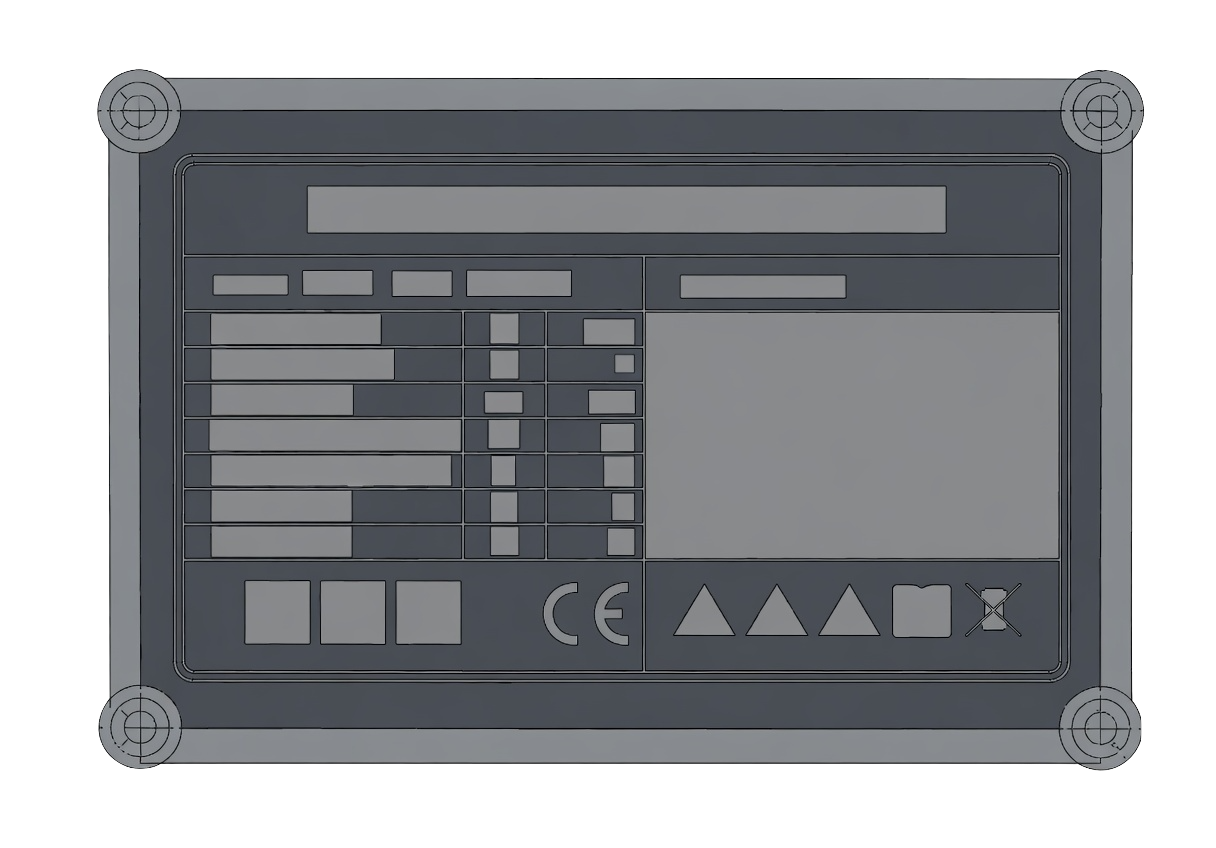 Laser czyszczący PreQurs wraz z tabliczką znamionową.